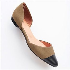 J. Jill Cap-Toe D’orsay Flats In Black & Camel 11